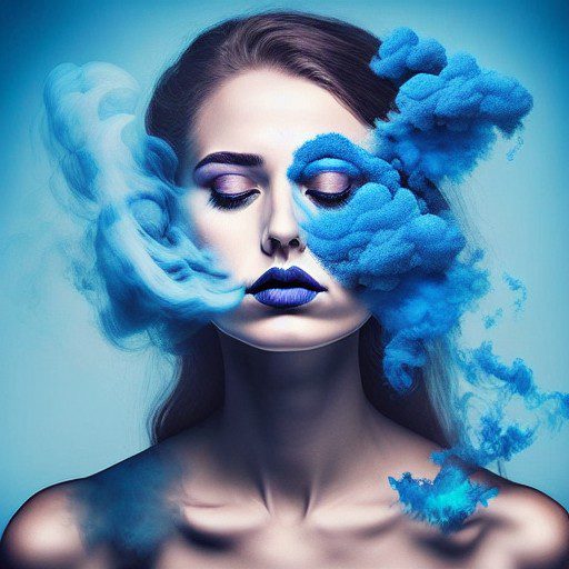 Los olores. Mujer oliendo 